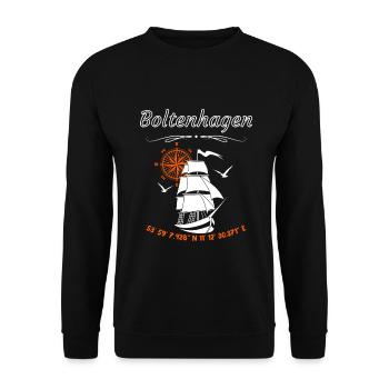 Boltenhagen sailing ship Compass Rose Baltic Sea - Unisex Sweatshirt - black - Front - Alina (178cm) & Michal (187cm)