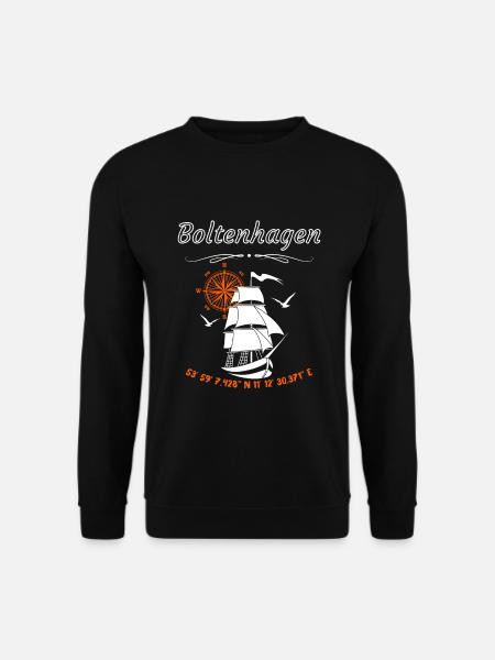 Boltenhagen Segelschiff Kompassrose Ostsee - Unisex Pullover - Schwarz