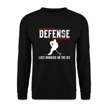Defense Last Barrier On The Hockey - Unisex Sweatshirt - black - Front - Alina (178cm) & Michal (187cm)