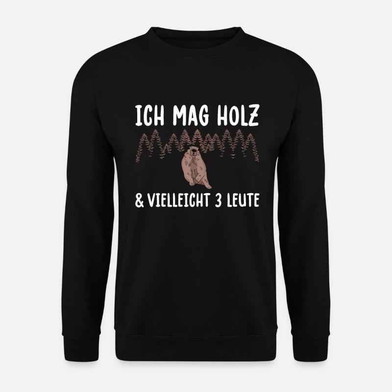 Ich Mag Holz & Vielleicht 3 Leute Schreiner - Unisex Pullover - Schwarz