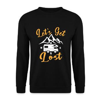 Let’s Get Lost Camper Camping Van Camping-Car - Sweat-shirt Unisexe - noir - Devant - Alina (178cm) & Michal (187cm)