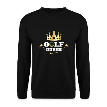 Golf Queen Golfen Golfspielerin Golfer Golf - Sweat-shirt Unisexe - noir - Devant - Alina (178cm) & Michal (187cm)