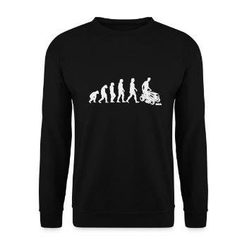 Rasentraktor Evolution Aufsitzmäher Rasenmäher - Unisex Pullover - Schwarz - Vorne - Alina (178cm) & Michal (187cm)