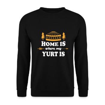 Home is where my Yurt is Jurte tente - Sweat-shirt Unisexe - noir - Devant - Alina (178cm) & Michal (187cm)
