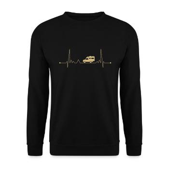Pickup Camping Heartbeat Motorhome Living Cabin - Unisex Sweatshirt - black - Front - Alina (178cm) & Michal (187cm)