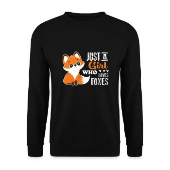 Juste une fille qui aime Foxs Renard Amant - Sweat-shirt Unisexe - noir - Devant - Alina (178cm) & Michal (187cm)