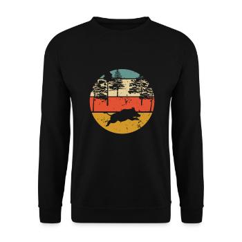 Sanglier chasseur vintage chasse - Sweat-shirt Unisexe - noir - Devant - Alina (178cm) & Michal (187cm)