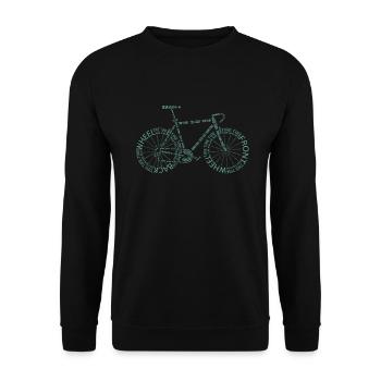 Fahrrad Anatomie Blau Bauteile Rennrad Radfahrer - Unisex Sweatshirt - black - Front - Alina (178cm) & Michal (187cm)