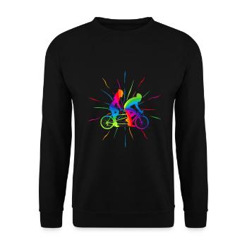 Tandem Bike Rainbow Tandem Bike Pair - Unisex Sweatshirt - black - Front - Alina (178cm) & Michal (187cm)