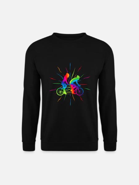 Tandem Fahrrad Regenbogen Tandemrad Paar - Unisex Pullover - Schwarz