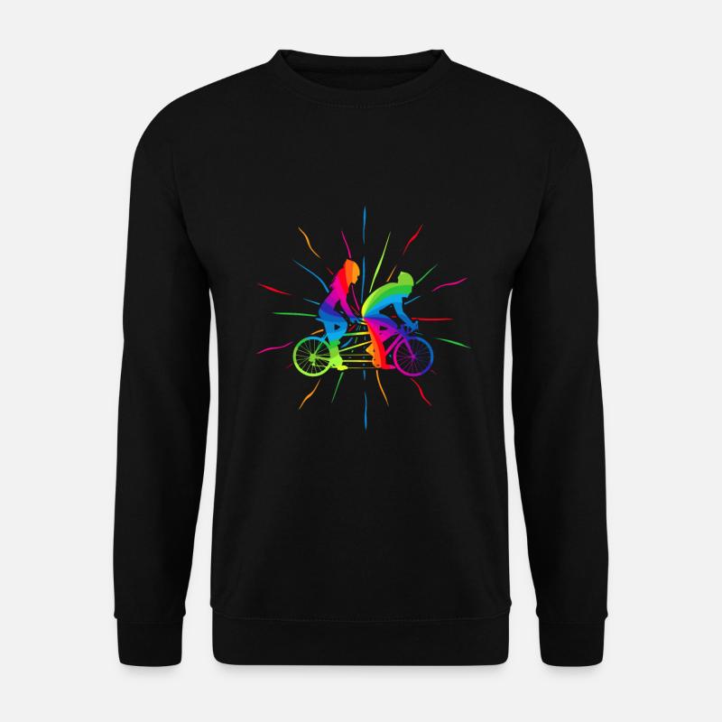 Tandem Fahrrad Regenbogen Tandemrad Paar - Unisex Pullover - Schwarz