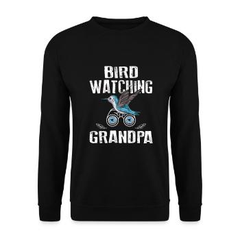 Bird Watching Grandpa Vogelbeobachter Birdwatching - Unisex Pullover - Schwarz - Vorne - Alina (178cm) & Michal (187cm)