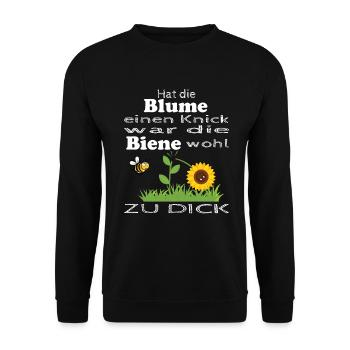 Blume Knick Biene Dick - Unisex Pullover - Schwarz - Vorne - Alina (178cm) & Michal (187cm)