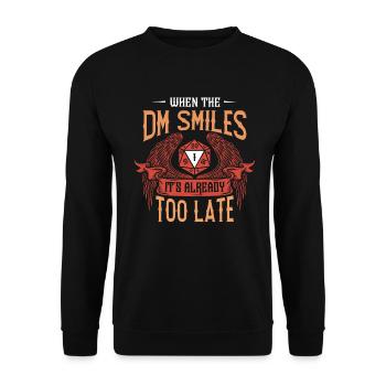 When the DM smiles, it's already too late RPG - Unisex Sweatshirt - black - Front - Alina (178cm) & Michal (187cm)