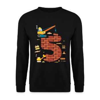 Kinder 5. Geburtstag Jungs Ich bin schon 5 Jahre, - Unisex Pullover - Schwarz - Vorne - Alina (178cm) & Michal (187cm)