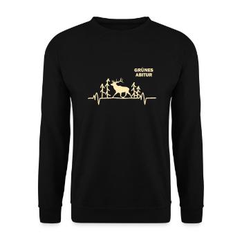 Jäger Jagdschein Reh Herzschlag Grünes Abitur - Unisex Sweatshirt - black - Front - Alina (178cm) & Michal (187cm)