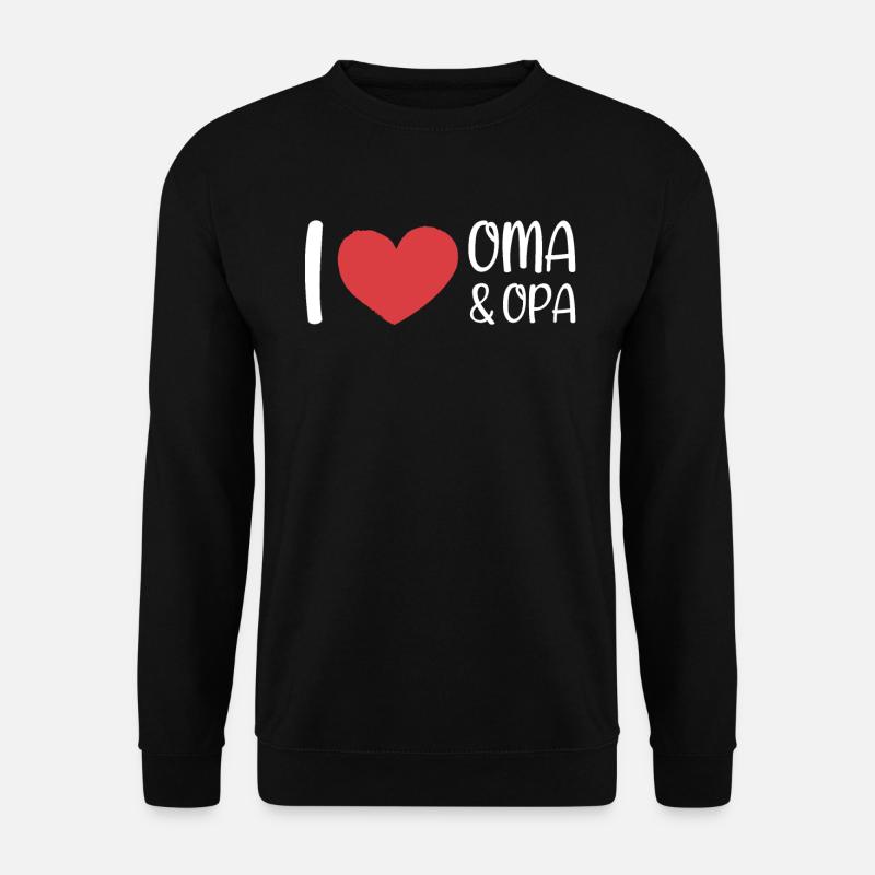 I Love Oma & Opa - Unisex Pullover - Schwarz