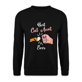 Meilleure tante de chat de tous les temps avec cat Faust - Sweat-shirt Unisexe - noir - Devant - Alina (178cm) & Michal (187cm)