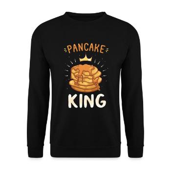 Pancake King Foodies Sweet Dish Crown - Unisex Pullover - Schwarz - Vorne - Alina (178cm) & Michal (187cm)