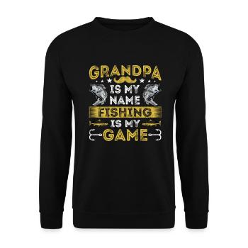 Großvater Großvater Pfote Großvater Großmutter - Unisex Pullover - Schwarz - Vorne - Alina (178cm) & Michal (187cm)