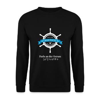 Rostock -Hanseatic City Rostock-Steering Wheel Coordinates - Unisex Sweatshirt - black - Front - Alina (178cm) & Michal (187cm)