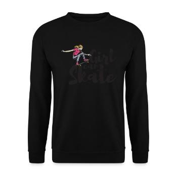 Fille Lady Skater Skater Skate Skateboard - Sweat-shirt Unisexe - noir - Devant - Alina (178cm) & Michal (187cm)