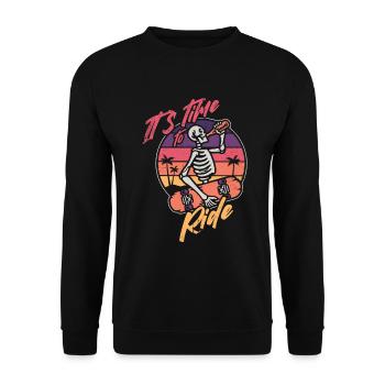 Skeleton Skater Skater Skate Skateboard Rolling - Unisex Sweatshirt - black - Front - Alina (178cm) & Michal (187cm)