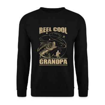 Grandpa Grandfather Hunter Grandpa Fishing Fish - Unisex Sweatshirt - black - Front - Alina (178cm) & Michal (187cm)