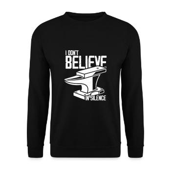 Gifts for blacksmiths | Blacksmith Forging Hobby - Unisex Sweatshirt - black - Front - Alina (178cm) & Michal (187cm)