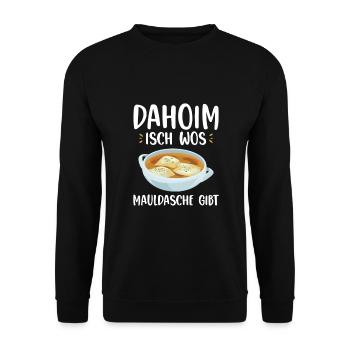 Schwäbische Geschenkideen | Maultaschen Schwaben - Unisex Pullover - Schwarz - Vorne - Alina (178cm) & Michal (187cm)