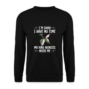 | de plantes d’intérieur Princesse Rose Idée cadeau Plantie - Sweat-shirt Unisexe - noir - Devant - Alina (178cm) & Michal (187cm)