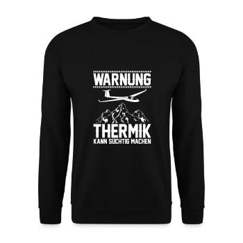 Segelflugzeug - Unisex Pullover - Schwarz - Vorne - Alina (178cm) & Michal (187cm)