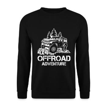 Geländewagen Offroad Allradantrieb Reisefahrzeug - Unisex Pullover - Schwarz - Vorne - Alina (178cm) & Michal (187cm)