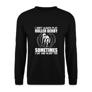 Roller Derby Idées Cadeaux | Joueur de Roller Derby - Sweat-shirt Unisexe - noir - Devant - Alina (178cm) & Michal (187cm)
