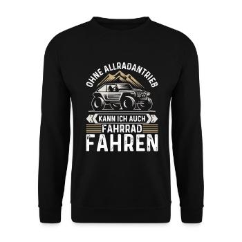 Geländewagen Outdoor Offroad Offroader Urlaub - Unisex Pullover - Schwarz - Vorne - Alina (178cm) & Michal (187cm)