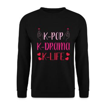 Kdrama K-Drame K Drame Séoul Kpop K-Pop Hallyu - Sweat-shirt Unisexe - noir - Devant - Alina (178cm) & Michal (187cm)