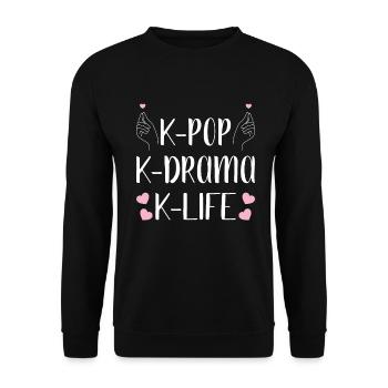 K-Drama Kdrama Korean Drama Korea Hallyu K-Drama - Unisex Sweatshirt - black - Front - Alina (178cm) & Michal (187cm)