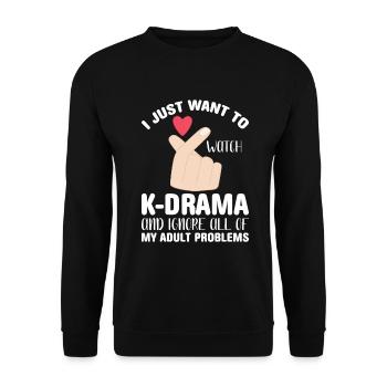 K-Drama Kdrama Korean Drama Korea Hallyu K-Drama - Unisex Sweatshirt - black - Front - Alina (178cm) & Michal (187cm)