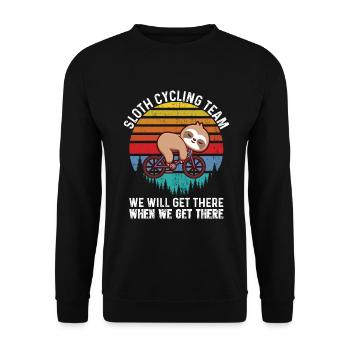Sloth Cyclist Cycling Lazy Bike - Unisex Sweatshirt - black - Front - Alina (178cm) & Michal (187cm)