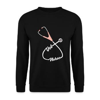 Infirmière Stéthoscope Vétérinaire Infirmière - Sweat-shirt Unisexe - noir - Devant - Alina (178cm) & Michal (187cm)