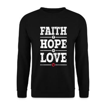 Foi-Espérance-Amour-Conception Pour les Chrétiens et - Sweat-shirt Unisexe - noir - Devant - Alina (178cm) & Michal (187cm)
