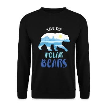 Save the polar bear design for the - Unisex Sweatshirt - black - Front - Alina (178cm) & Michal (187cm)
