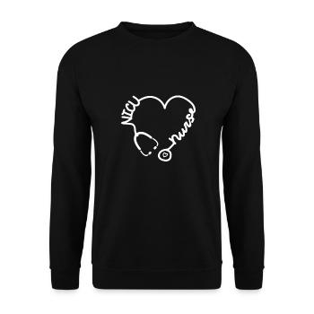Intensive Nurse NICU Nurse Stethoscope - Unisex Sweatshirt - black - Front - Alina (178cm) & Michal (187cm)