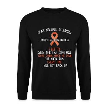 Multiple Sclerosis MS Awareness Day - Unisex Sweatshirt - black - Front - Alina (178cm) & Michal (187cm)