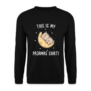 Lama Schlafen Schlafmütze Faulpelz Alpaka - Unisex Pullover - Schwarz - Vorne - Alina (178cm) & Michal (187cm)