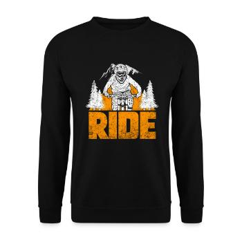 Ride Cyclist Design for cyclists or bikers - Unisex Sweatshirt - black - Front - Alina (178cm) & Michal (187cm)