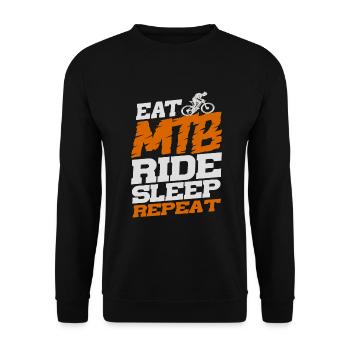 Eat Mtb Ride Sleep Repeat Design Für Fahrradfahrer - Unisex Pullover - Schwarz - Vorne - Alina (178cm) & Michal (187cm)