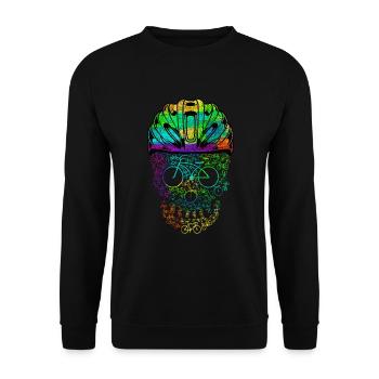 Skull With Helmet Cyclist Design For - Unisex Sweatshirt - black - Front - Alina (178cm) & Michal (187cm)