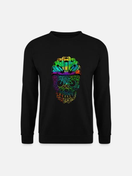 Schädel Mit Helm-radfahrer-design Für - Unisex Pullover - Schwarz