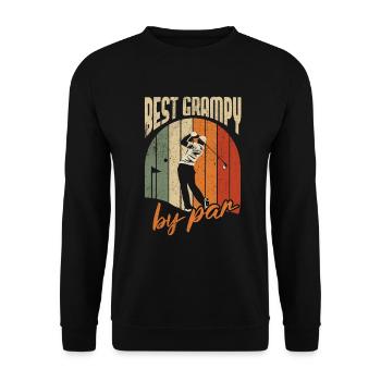 Bester Grampy Von Par Design Für Golfliebhaber - Unisex Pullover - Schwarz - Vorne - Alina (178cm) & Michal (187cm)
